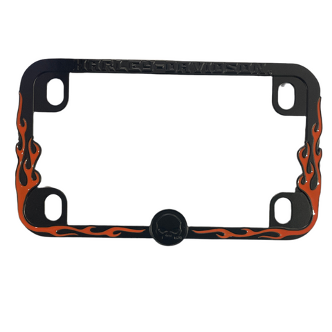 Harley-Davidson Skulls License Plate Frame w/Flames