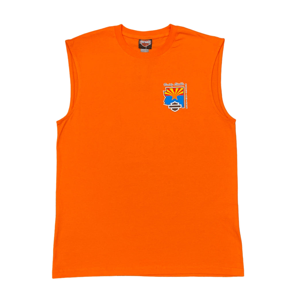 Buddy Stubbs Harley-Davidson Arizona Flag Custom Design Orange Sleeveless Tee