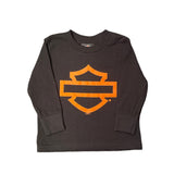 Buddy Stubbs Harley-Davidson Orange Open B&S Kids Black Long Sleeve Tee