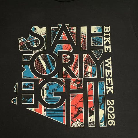 STATE FORTY EIGHT 2026 BIKE WEEK S/S T-SHIRT - BLACK