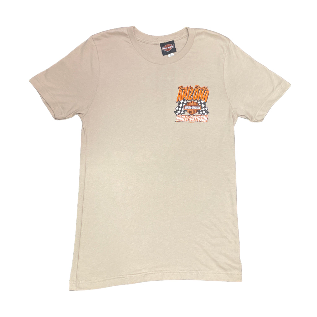 Buddy Stubbs Harley-Davidson Racing Custom Design Short Sleeve Tan