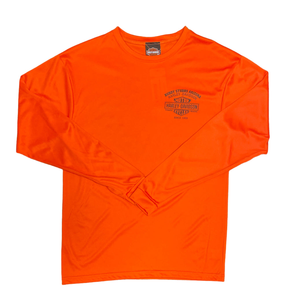 Buddy Stubbs H-D Custom Long Sleeve - Orange Performance Wicking