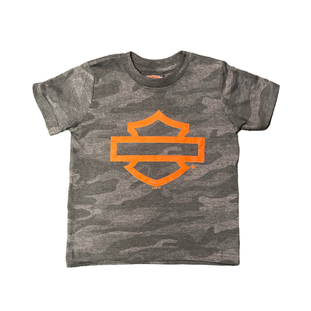 Buddy Stubbs Harley-Davidson Orange Open B&S Kids Camo T-Shirt