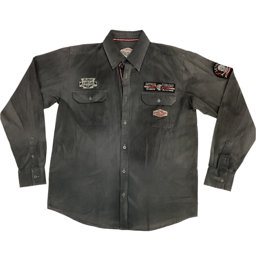 Lethal Threat Men's Kustom Kulture L/S Button Up Shirt