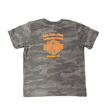 Buddy Stubbs Harley-Davidson Orange Open B&S Kids Camo T-Shirt