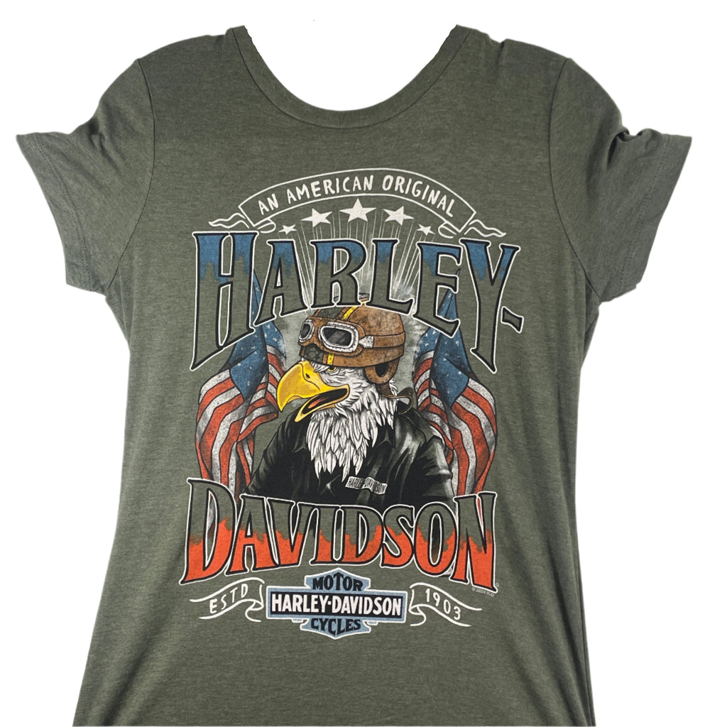 Women's Harley-Davidson Heather Olive Original Eagle S/S T-Shirt