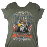 Women's Harley-Davidson Heather Olive Original Eagle S/S T-Shirt