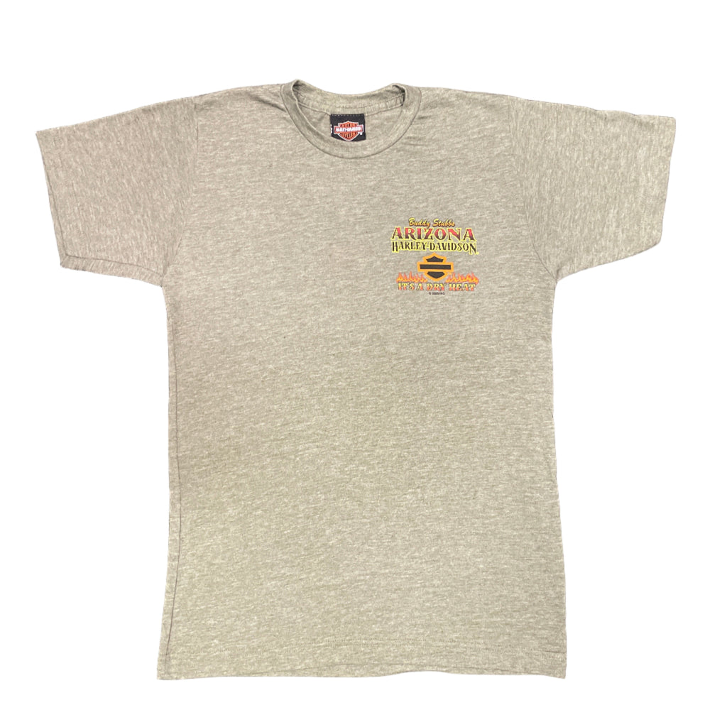 Buddy Stubbs Harley-Davidson "It's a Dry Heat" Heather Green Poly-Blend Short Sleeve Tee