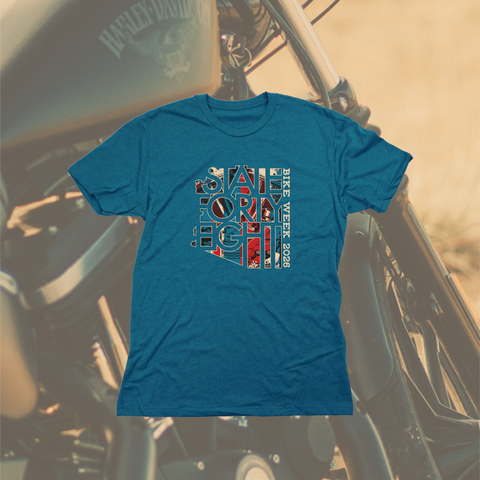 STATE FORTY EIGHT BIKE WEEK T-SHIRT - Turquoise