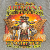 Buddy Stubbs Harley-Davidson "It's a Dry Heat" Charcoal Poly-Blend Short Sleeve Tee