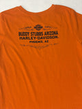 Woman's S/S Orange Harley STAMP Tee