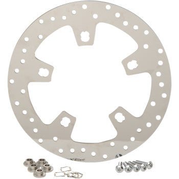 Polished Stainless Steel Drilled Front Brake Rotor