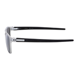 Oakley Latch Alpha Sunglasses - Prizm Black Polarized Lens and Matte Silver Frame - 0OO4128 41281053