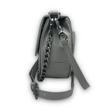 Women's Legend Leather Chain Detail Crossbody Purse - Gray - LN7830L-SKYTPE